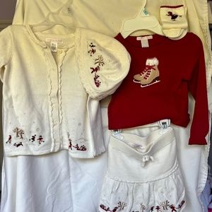 Janie and Jack Holiday Skater Set Sz 3
